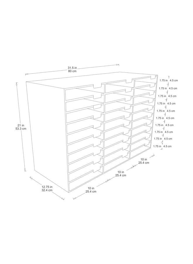PACON 30-Slot Mailbox 21"x31.6"x12.8" Classroom Keepers Mailbox - Image 3