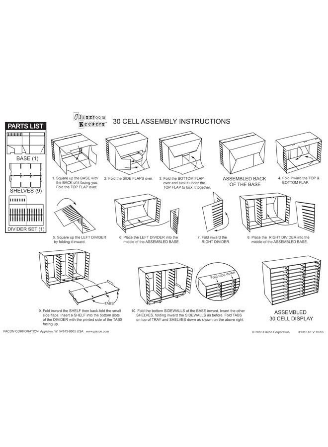 PACON 30-Slot Mailbox 21"x31.6"x12.8" Classroom Keepers Mailbox - Image 4