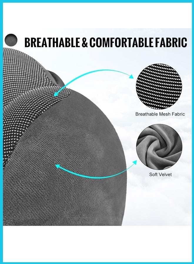 KIEA Travel Pillow, Neck Pillow for Travel with Hood for Airplane, Velvet Memory Foam Neck Pillow Adult Head  Neck Support, for Long Flights Plane, Office, Cars Sleeping  Rest (Black) - Image 4
