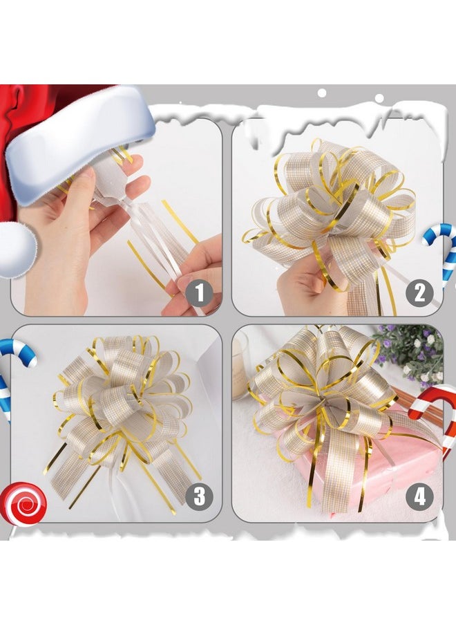 Shindel - 30Pcs Silver Pull Bows, Large Christmas Pull Bows Shiny Gift Wrapping Bows For Christmas Holiday Wedding Gift Box Baskets Decoration - Image 1
