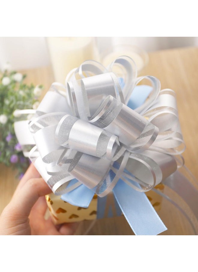 Shindel - 30Pcs Silver Pull Bows, Large Christmas Pull Bows Shiny Gift Wrapping Bows For Christmas Holiday Wedding Gift Box Baskets Decoration - Image 1