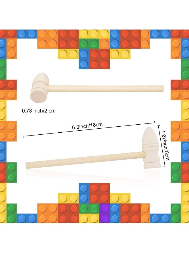 Generic - Mini Wooden Hammers Crab Mallet Seafood Hammers Mallet Pounding Toys Martillo De Madera Wooden Solid Natural Hammers for Boys Girls Adults to Crack Chocolate 14 Pieces - Image 1