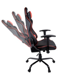 KONIX Konix NEPEC Gaming Chair Office Chair - 30 Degree Tilt - Smooth PU Leather - Black and Red  - Image 4