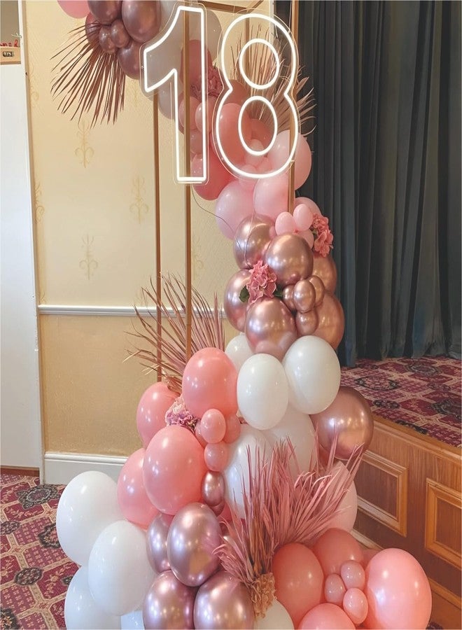 YOURS DECOR مجموعة زينة بالونات عيد ميلاد سعيد من يورز ديكور - 66 قطعة من بالونات قصاصات الورق الوردية الكرومية والذهبية الوردية لحفلات أعياد الميلاد والاحتفالات | زينة عيد ميلاد للأطفال والفتيات - Image 5