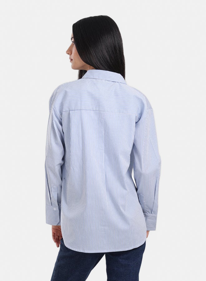 Carina Striped Shirt with Printed Pocket - Image 4