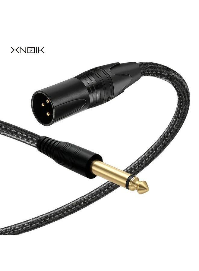 XLR Male To 6 35mm TS Mono Audio Cable 5M 16FT For Microphone Studio DJ - Image 1