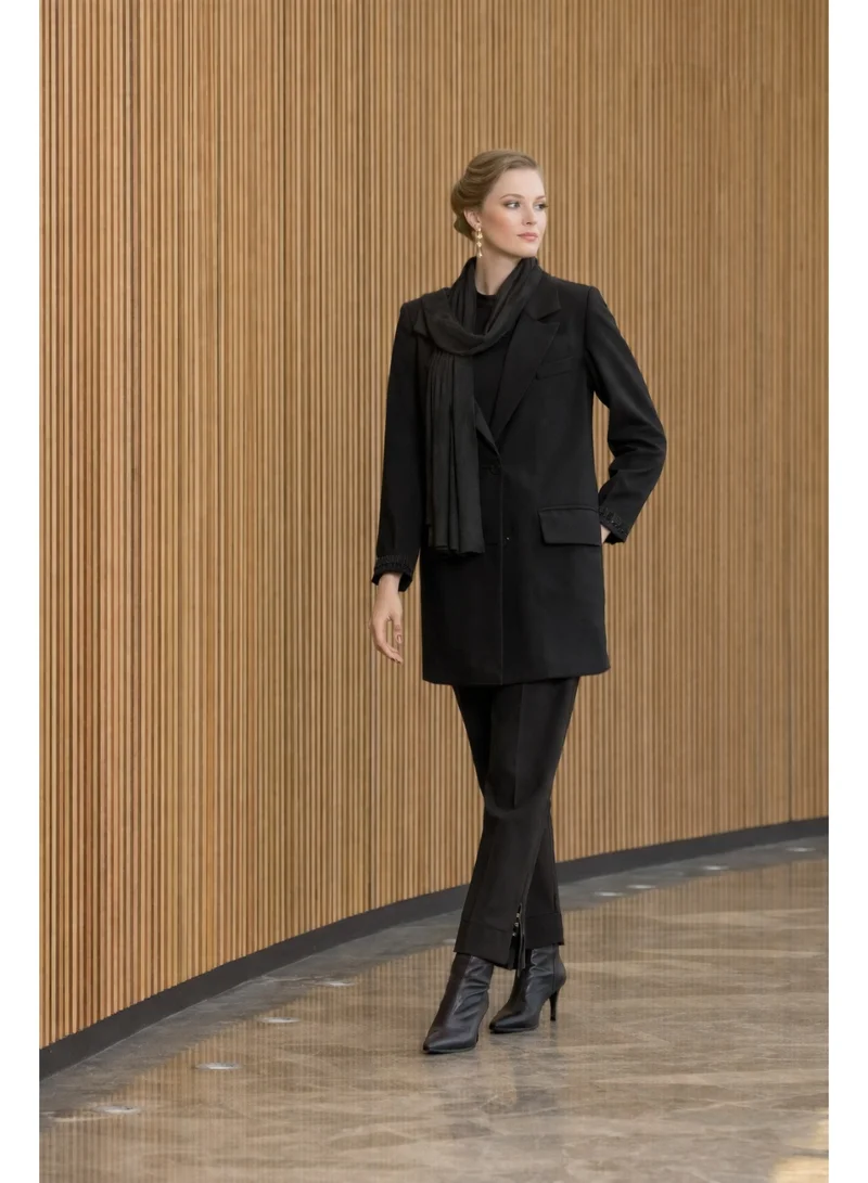 MissWhence Black Tailored Power Suit - Black