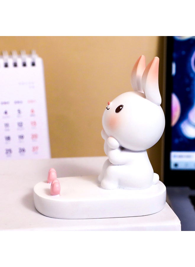 Generic - Creative Cute Rabbit Mobile Phone Bracket Modern Living Room Home Wine Cabinet Office Desktop Children's Room Decorations Wholesale-Color:204a Light Color Rabbit - Image 1