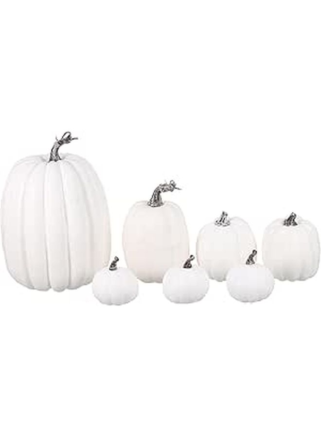 7 Pieces Artificial Pumpkin Ornaments Halloween Decoration Realistic Fake Fall Outdoor Use - Image 1
