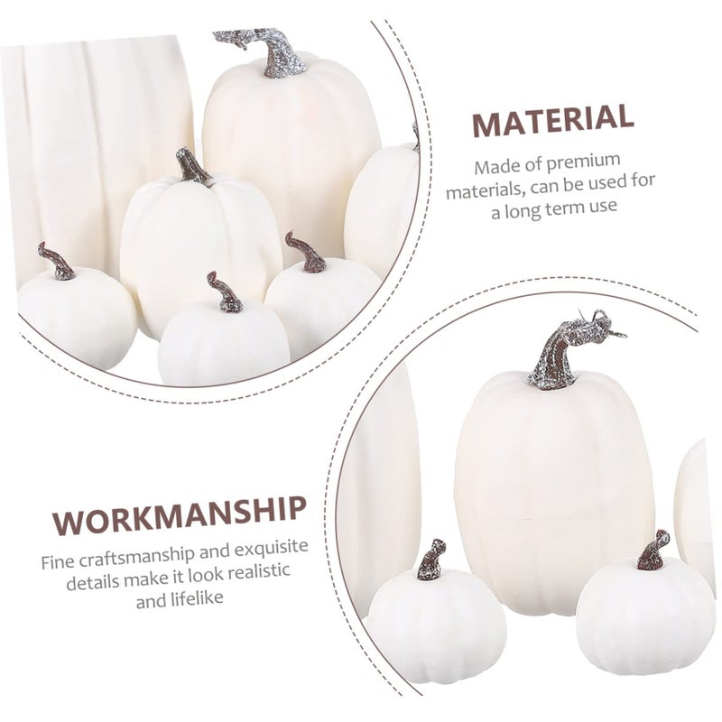 7 Pieces Artificial Pumpkin Ornaments Halloween Decoration Realistic Fake Fall Outdoor Use - Image 5