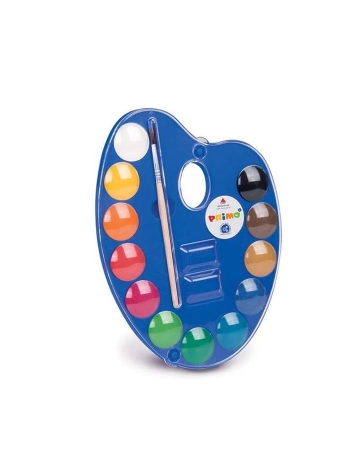 Primo Watercolor Palette Set, 12 Colors, Bright and Vibrant Colors, for Little Artists - Image 1