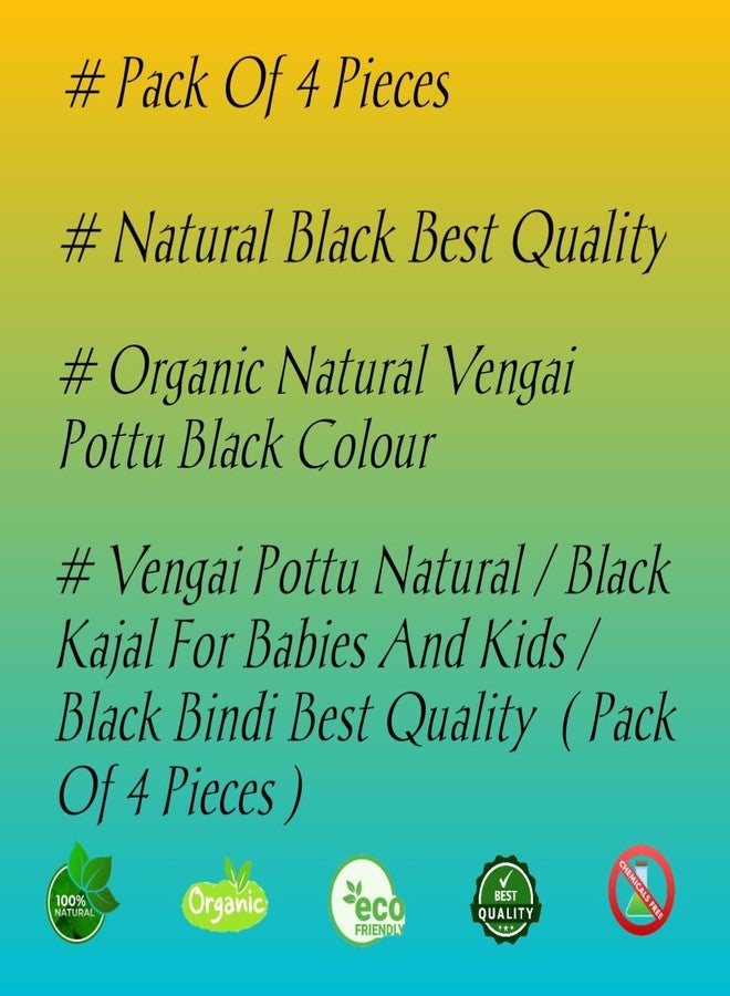 Vengai Pottu Natural/Black Bindi/Black Kajal For Babies (Pack Of 4 Pieces) - Image 3