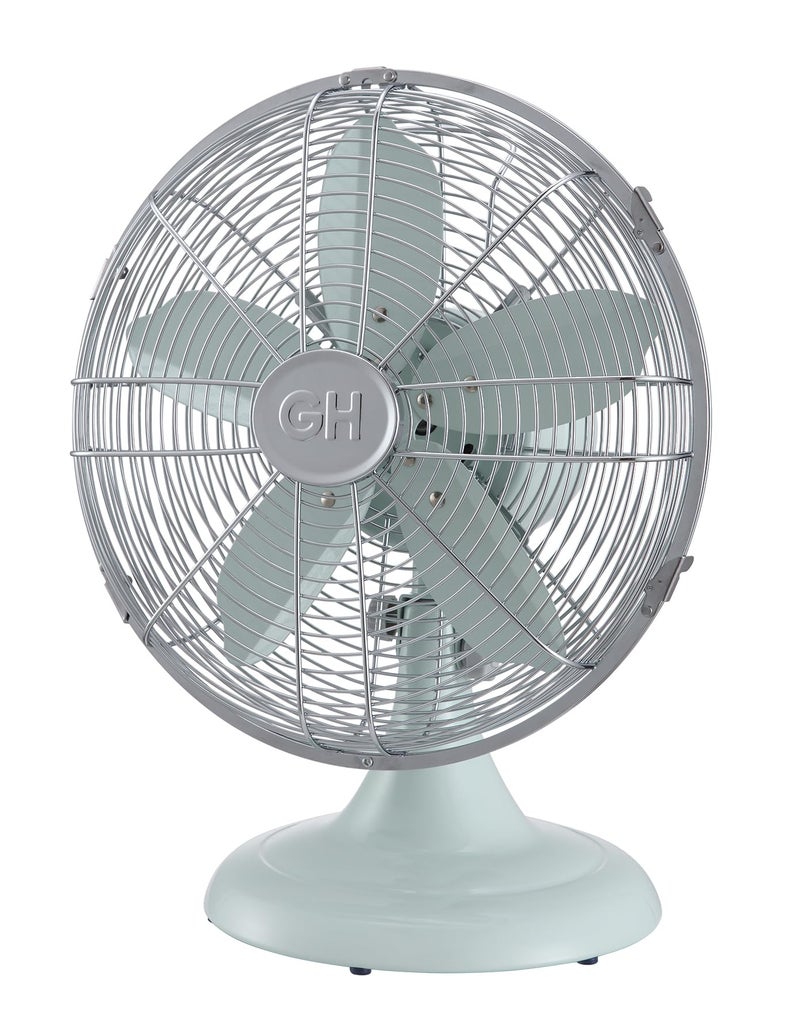 Good Housekeeping Good Housekeeping AllMetal 92604 Oscillating 12 Retro Desk Office Table Fan Breezewave 