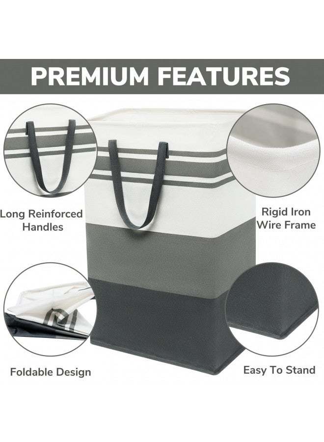 Goodpick Goodpick Dirty Clothes Hamper, 2-Pack 90L Big Laundry Baskets with Handles, Collapsible Laundry Hampers for Bedroom, Extra Large Hamper Basket Bin for Living Room, Grey - Image 4