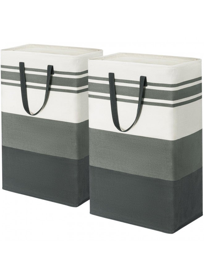 Goodpick Goodpick Dirty Clothes Hamper, 2-Pack 90L Big Laundry Baskets with Handles, Collapsible Laundry Hampers for Bedroom, Extra Large Hamper Basket Bin for Living Room, Grey - Image 1