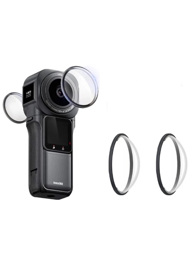 قطعتان من واقي العدسات المزدوجة لإصدار Insta360 ONE RS 1-Inch 360، غطاء عدسة واقٍ من البولي كربونات، ملحقات كاميرا لحماية عدسة Insta360 ONE RS 1-Inch 360. - Image 1
