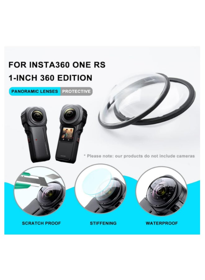 قطعتان من واقي العدسات المزدوجة لإصدار Insta360 ONE RS 1-Inch 360، غطاء عدسة واقٍ من البولي كربونات، ملحقات كاميرا لحماية عدسة Insta360 ONE RS 1-Inch 360. - Image 4