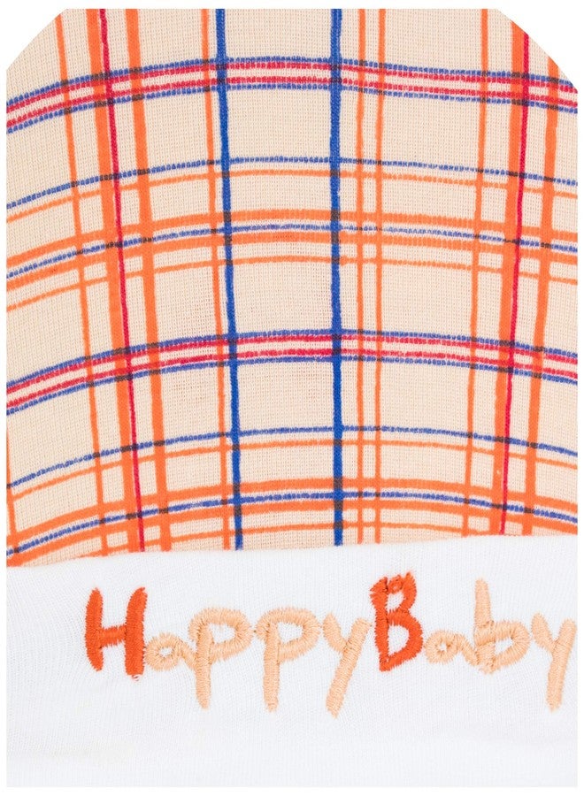 Neska Moda Baby Boys and Girls Pack of 3 Cotton Caps for 6 to 12 Months (Green, Blue, Orange) - Image 3
