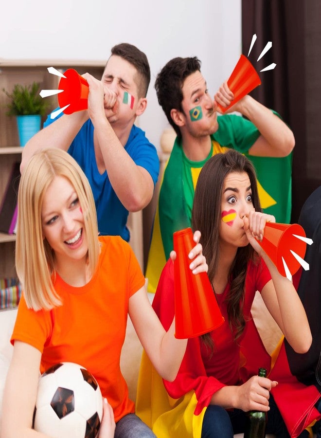 Woanger 12 Pieces Cheer Megaphone for Party Favors Sports Cheers Party Noisemaker DIY Plastic Megaphone for Sports Match Game Outdoor Activities(Red) - Image 5