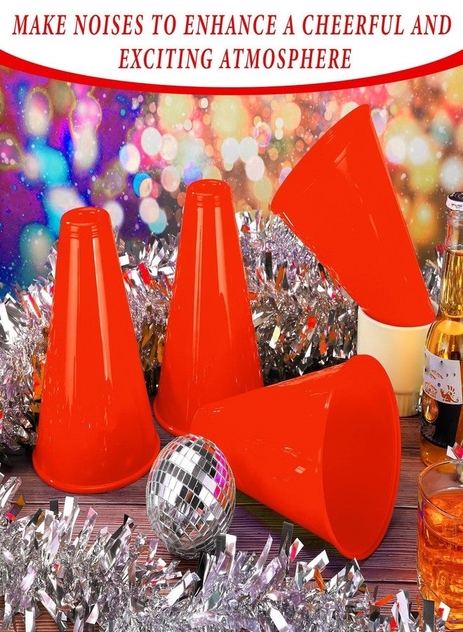 Woanger 12 Pieces Cheer Megaphone for Party Favors Sports Cheers Party Noisemaker DIY Plastic Megaphone for Sports Match Game Outdoor Activities(Red) - Image 3