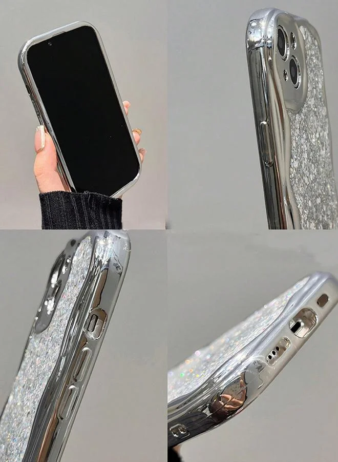 تايك تو غطاء آيفون بظهر مزين فضي