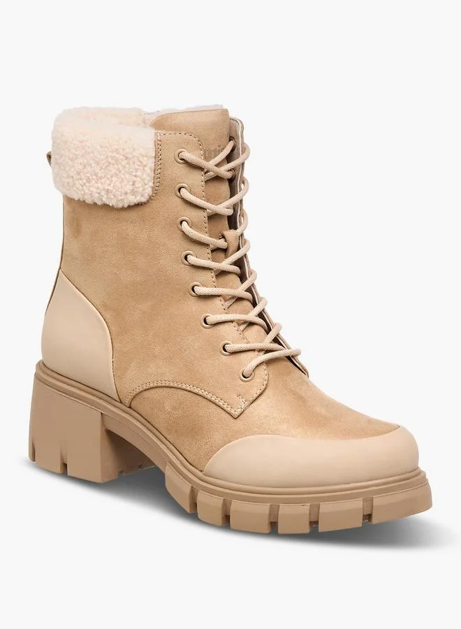 MISSY Women's Suede Fur High Ankle Boots