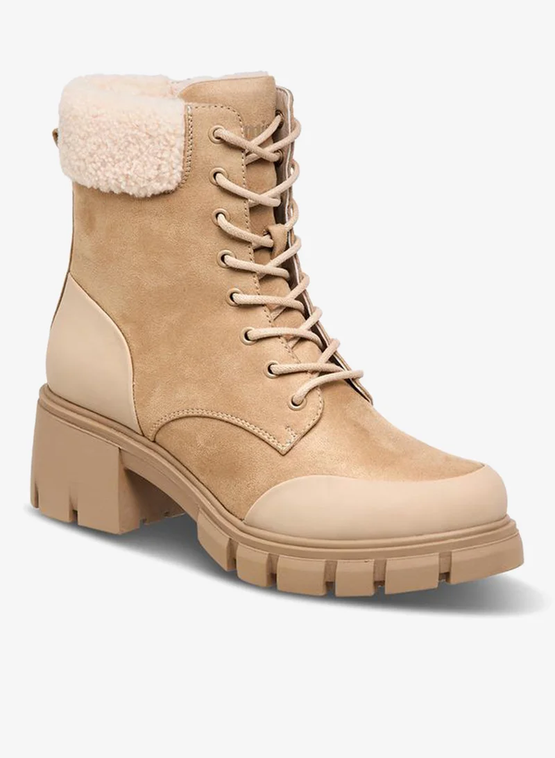 ميسي أحذية نسائية عالية الكاحل من جلد السويد والفرو