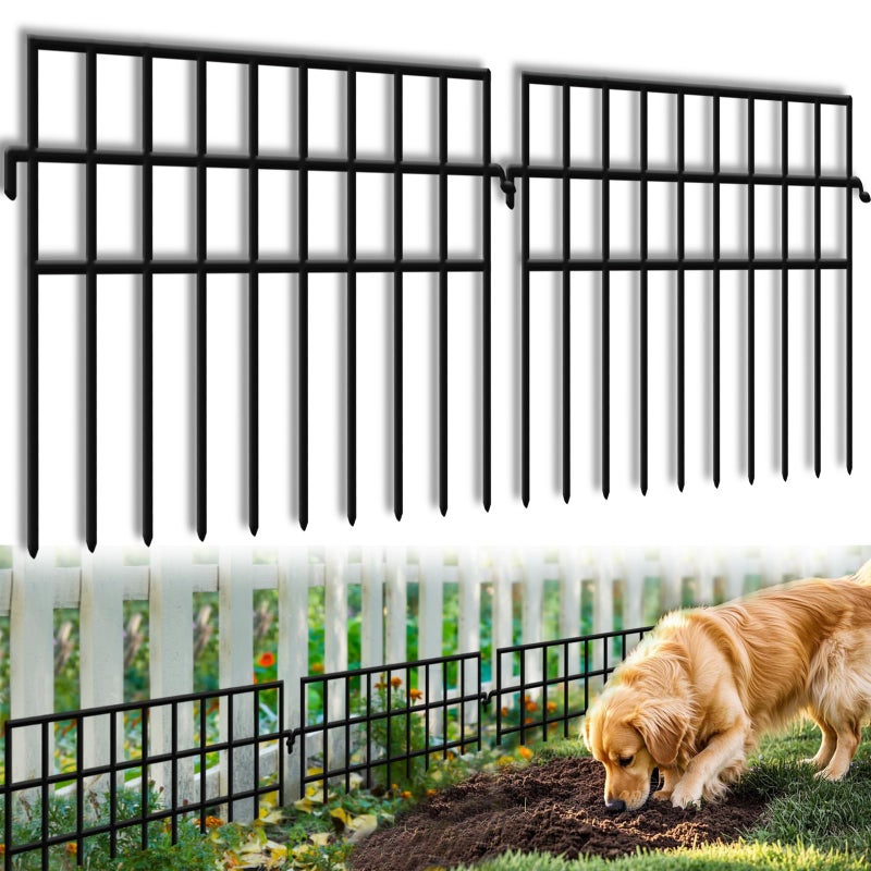 KYATE 45.33ft(L) X 13in(H) Animal Barrier Fence No Dig, 32 Panels Rabbit Fences for Garden, Dog Digging Ground Defense Border Small Metal Fencing Under Barriers Blocker, Flower Bed, Patio - Image 1