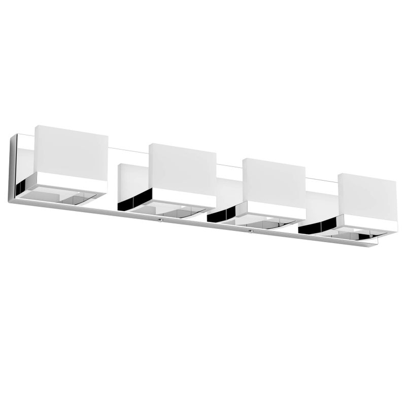 Tipace 4 Lights LED Modern Vanity Light Chrome Bathroom Lighting Fixture Up and Down Bathroom Wall Light Over Mirror(White Light 6000K) - Image 1