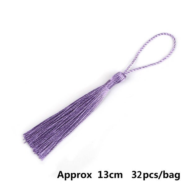 Polyester silk tassel hanging ring small tassel high-grade ice silk tassel pendant earrings accessories diy jewelry accessories Medium purple 32/bag 