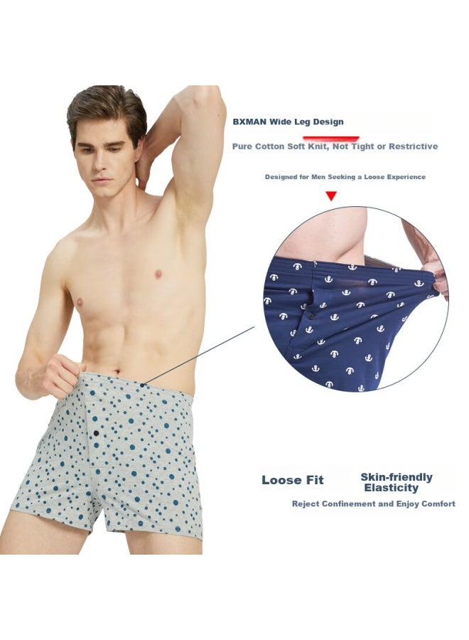 Bxman Men's Loose Cotton Boxer Briefs Knitted Elastic Alro Pants Plus Size 3-pack B91315 185xxl - Image 5