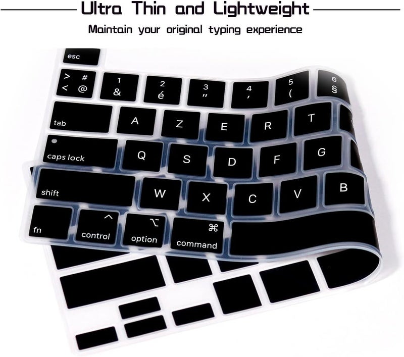 HRH Ultra Thin French Language AZERTY Silicone Keyboard Cover Skin for MacBook Pro 13 inch 2020(Model A2289/A2251/A2338 M1 Chip) and for MacBook Pro 16" 2019 (Model A2141) Accessories - Image 4