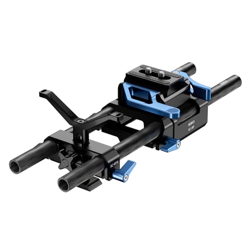 SIRUI Universal Camera 15mm Rod Rail Baseplate with Dual Carbon Fiber Rods, Y-Shaped Lens Bracket, Quick Release Plate and Clamp Set, Rod Rail Base Plate for Tripod, Shoulder Rig, SC-BPS - Image 1