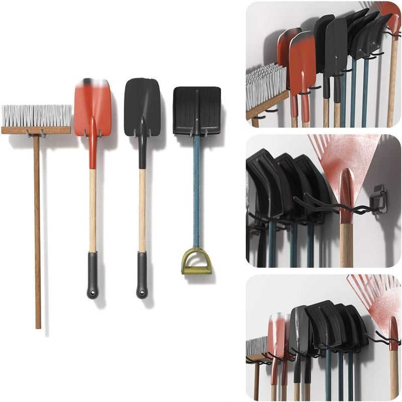 TORACK Garage Hooks Tool Organizer, 4 Pack Heavy Duty Steel 12" Wave Hooks, Wall Mount Garage Storage Utility Hook for Car Tires, Ladder, Chairs, Power Tools, Garden Tools - Image 2