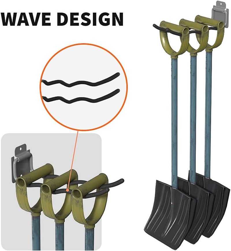 TORACK Garage Hooks Tool Organizer, 4 Pack Heavy Duty Steel 12" Wave Hooks, Wall Mount Garage Storage Utility Hook for Car Tires, Ladder, Chairs, Power Tools, Garden Tools - Image 4