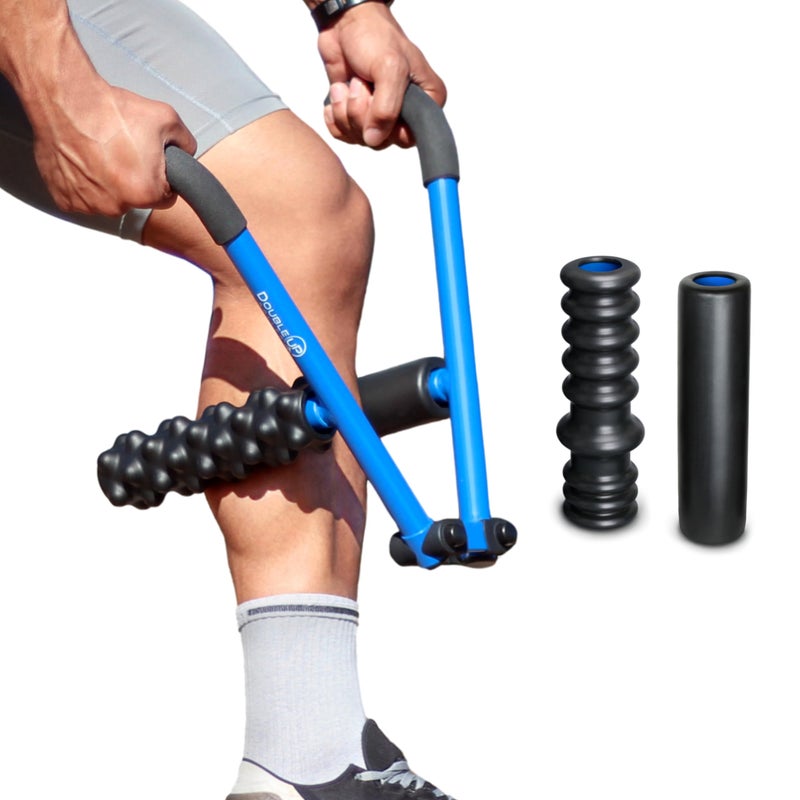 DoubleUP Roller Therapy Kit  Muscle Massager with LeverAction Pressure Control and QuickChange Rollers