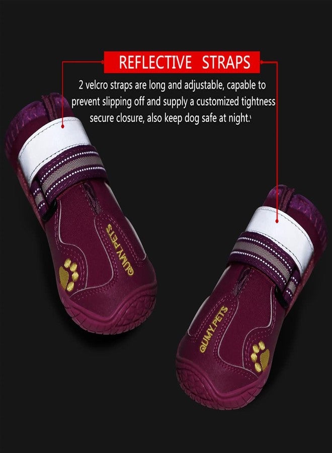QUMY Dog Shoes for Large Dogs, Medium Dog Boots & Paw Protectors for Winter Snowy Day, Summer Hot Pavement, Water-Resistant in Rainy Weather, Outdoor Walking, Indoor Hardfloors Skid-Resistant Sole - Image 3