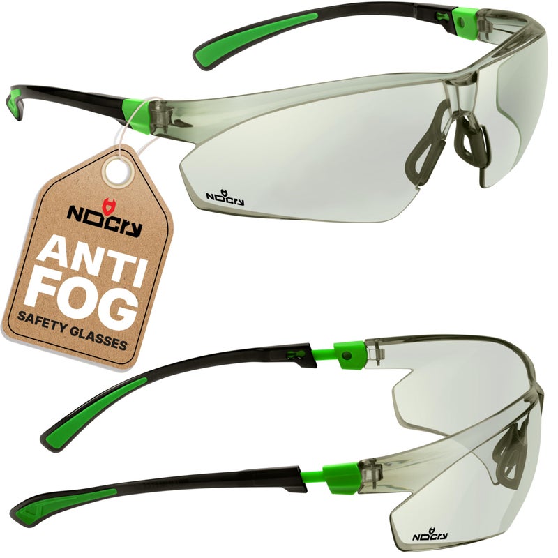 NoCry Lightly Tinted Anti Fog Safety Glasses for Men or Women with Scratch-Resistant Lenses - ANSI Z87.1 Certified with 100% UV Protection - Adjustable Temples and Nose Pad - Wraparound Design - Image 1