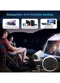 Shopit Smart Mini Projector 4K 5G WiFi Big Screen Experience with Premium 360 Sound Bluetooth 5.0 Movie Projector Compatible with Android iOS Windows TV Stick HDMI USB Audio 3.5  - Image 4