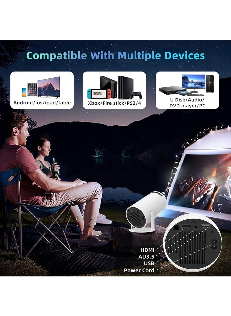 Shopit - Smart Mini Projector 4K 5G WiFi Big Screen Experience with Premium 360 Sound Bluetooth 5.0 Movie Projector Compatible with Android iOS Windows TV Stick HDMI USB Audio 3.5 - Image 1