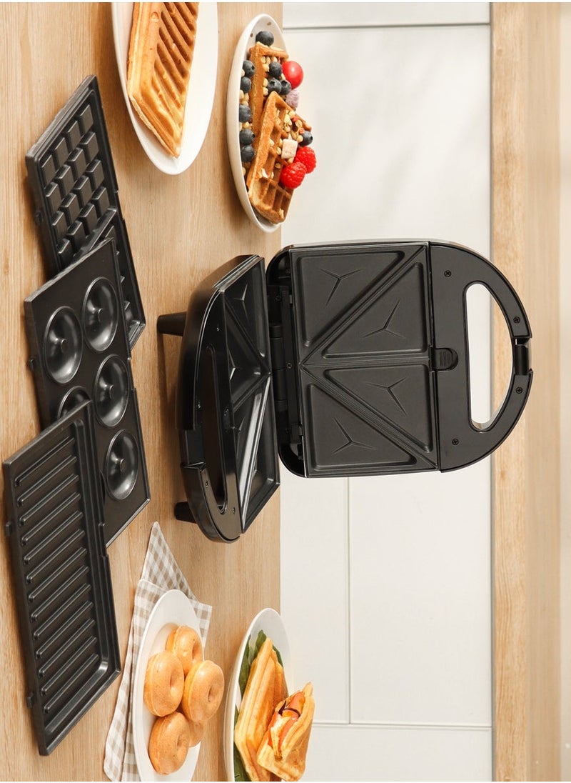 Swiss Pro+ Swiss Pro+ 4 in 1 Sandwich Maker, 750 Watt, Black - SP-SW750.4  - Image 2
