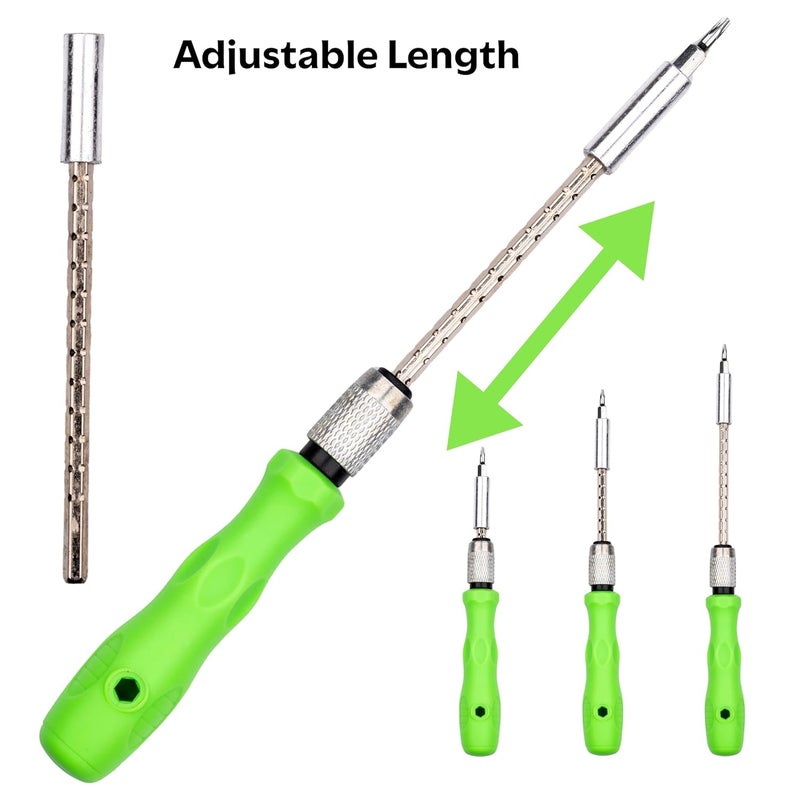 TWINLEAF 32 in 1 Mini Magnetic Screwdriver Set with Extension Rod | Chrome Vanadium Steel (CRV) Bits | Repair Kit for Mobile, Laptop, Computer, Camera, Tablet, Watch, DIY Home Tools – Green - Image 3