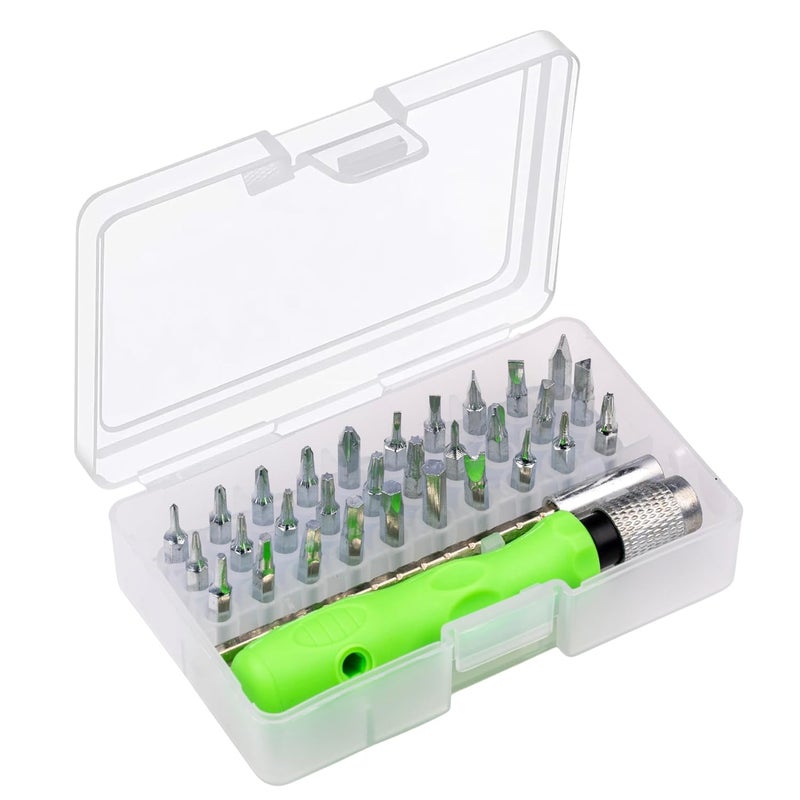 TWINLEAF 32 in 1 Mini Magnetic Screwdriver Set with Extension Rod | Chrome Vanadium Steel (CRV) Bits | Repair Kit for Mobile, Laptop, Computer, Camera, Tablet, Watch, DIY Home Tools – Green - Image 1