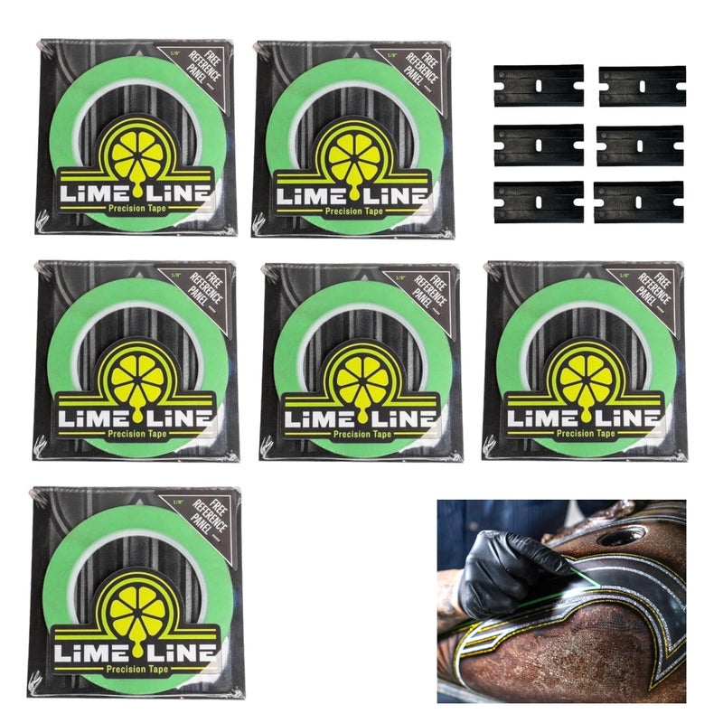 LiME LiNE Ultimate Fineline Striping Tape Pack 3 Rolls 18 2 Rolls 116 1 roll 14 with Bonus Tape Removal Blades
