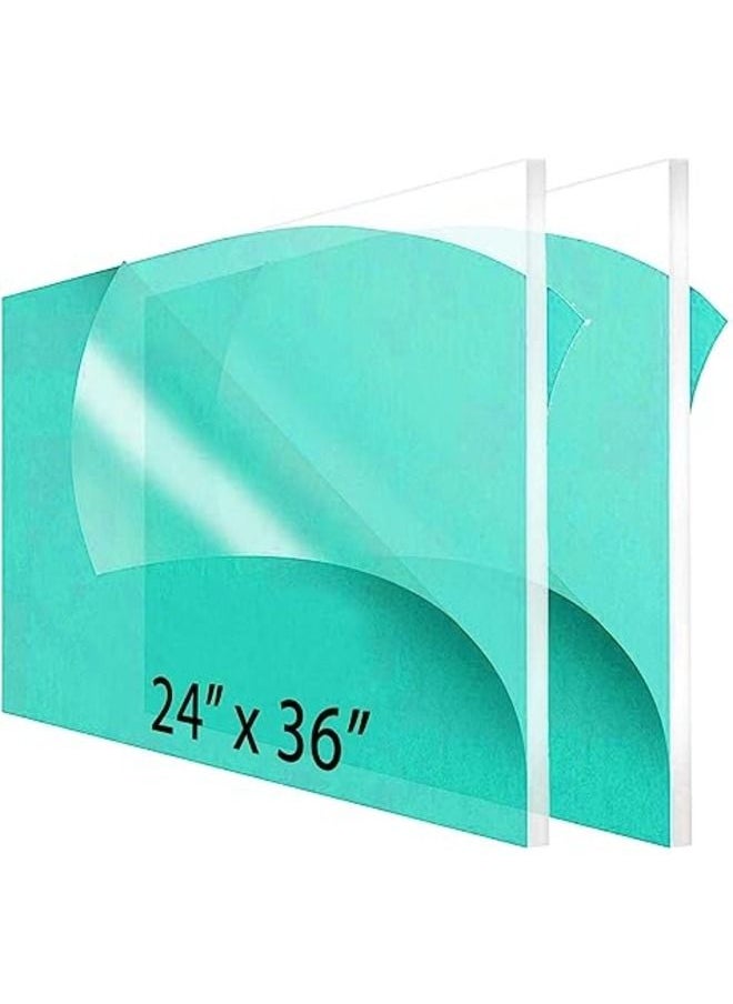 SMARTPOINTS 2-Pack 24 x 36 Clear Acrylic Sheet Plexiglass – 1/4 Thick  Use for Craft Projects, Signs, Sneeze Guard and More Cut with Cricut, Laser, Saw or Hand Tools – No Knives  - Image 1