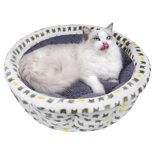 AIWIKIDE Super Soft Small Dog Cat Bed AntiAnxiety Puppy Cuddler Cozy Round Fluffy Plush Pet Bed Machine Washable Faux Fur Donut Cuddler Grey - Image 1