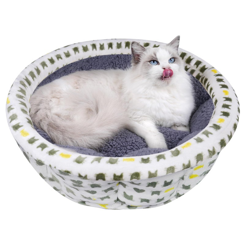 AIWIKIDE Super Soft Small Dog Cat Bed AntiAnxiety Puppy Cuddler Cozy Round Fluffy Plush Pet Bed Machine Washable Faux Fur Donut Cuddler Grey - Image 2