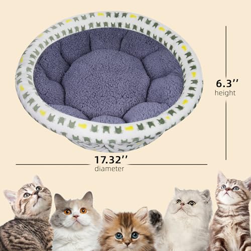 AIWIKIDE Super Soft Small Dog Cat Bed AntiAnxiety Puppy Cuddler Cozy Round Fluffy Plush Pet Bed Machine Washable Faux Fur Donut Cuddler Grey - Image 3