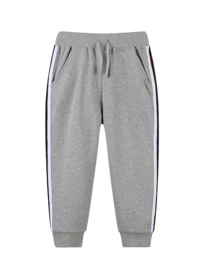 يونيكي Grey Regular Fit Mid Rise Striped Trackpant