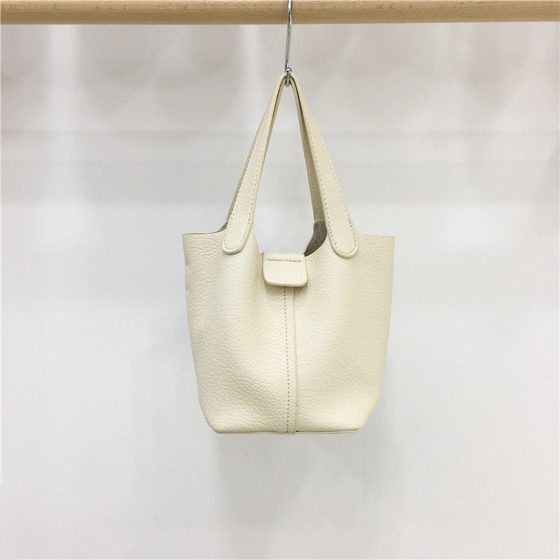 2024 Korean Fashion Basket Handbag Soft Shoulder Crossbody Bucket Bag - Image 3